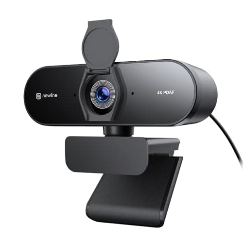 N newline Webcam PC 4K con 2 Microfoni, 12 Megapixel, Autofocus Istantaneo Doppio PDAF/CDAF, Suono Stereo Chiaro, Correzione Automatica della Luce, Telecamera PC USB per Windows MacOS Teams Streaming