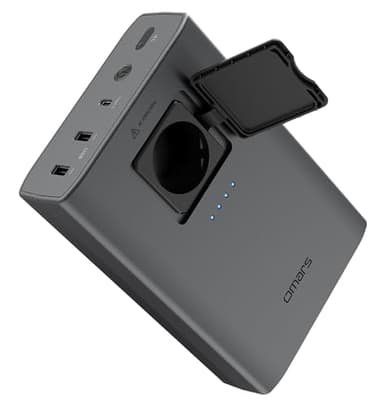 Omars Caricatore per laptop da 24000 mAh/88 Wh, caricabatterie di grande capacità con presa AC da 90 W, USB C da 18 W, ingresso/uscita PD, uscita USB A, batteria a ricarica rapida di emergenza