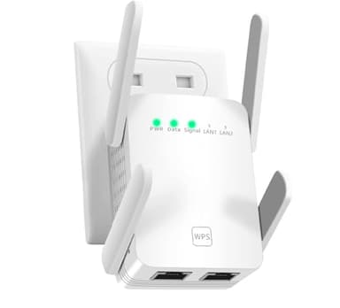Ripetitore WiFi Potente Per Casa 1200Mbps, Extender WiFi Dual Band 5GHz & 2.4GHz e WPS, con porta Amplificatore Potente Compatibile con Alexa e router standard, Up 35 dispositivi