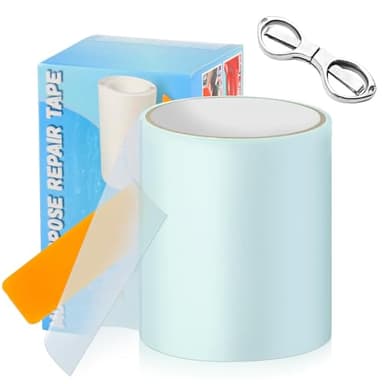 Ksvaye Kit Riparazione Piscina, 10x215cm Toppe per Piscina Fuori Terra, 0.3mm PVC Riparazione Piscina Gonfiabile,Nastro Ripara Piscina Liner Pezze per la Piscina/Tende da Sole/Materasso ad Aria