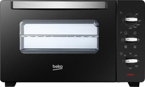 Beko - BMOF30B - Fornetto Elettrico, Cottura Ventilata, 30 Litri, 1600 W, 4 Funzioni, Timer 120 min, Temperatura fino a 220° - Nero, 58 x 44.5 x 39.5 cm, 10.5 kg