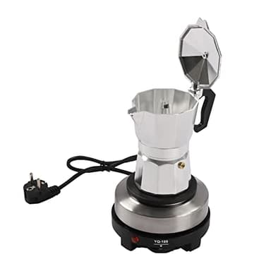 miihgnos Caffettiera elettrica per caffè e caffè, 500 W, con piastra riscaldante singola, temperatura regolabile, con dissipatore di calore e spia di controllo (3 tazze)