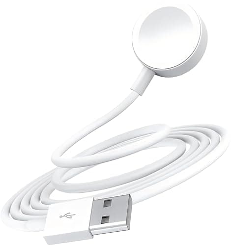 Caricatore per Apple Watch, Cavo di Ricarica Wireless Magnetico da 1m per iWatch, [Apple Certificato MFi] Caricatore magnetico Apple Watch compatibile con iWatch Series 9/8/SE/7/6/5/4/3/Ultra-Bianca