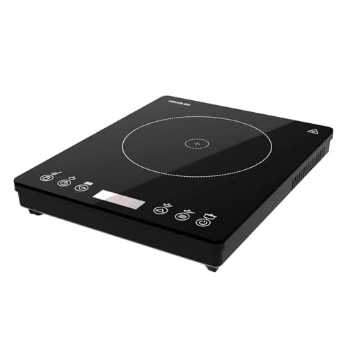 Cecotec Piastra di induzione portatile 1 Fuoco Full Magma Slim. 2000 W di potenza in 8 livelli, design in vetro ad alta resistenza, display touch, timer, facile pulizia