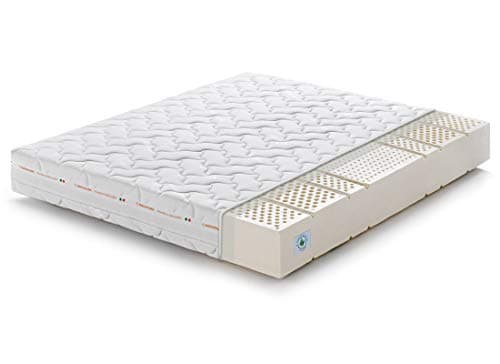 Marcapiuma Materasso Matrimoniale 100% Lattice 160x190 h 20 cm SEVENLIFE 20 Rigidità H2 Medio Ergonomico Naturale 7 zone con Rivestimento SILVER sfoderabile Antiacaro Traspirante 100% Made in Italy