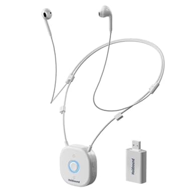 Holdsound Cuffie Wireless per TV - Cuffie per TV con Trasmettitore USB (Ottico, 3,5 mm), Controllo del Volume del Bilanciamento L/R, Configurazione Semplice per Anziani, 30 M, 15 Ore
