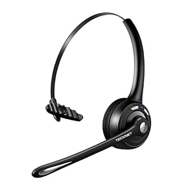TECKNET Auricolare Bluetooth, Cuffie Wireless ad Orecchio con Microfono a cancellazione di Rumore per Camionisti, Auricolare Senza Fili a Mano Libera per Cellulare, PC, casa, Ufficio, Call Center