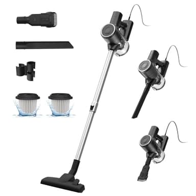Vexilar C6 Aspirapolvere con Filo Potente 25KPa,Cavo da 7 Metri, 600W Scopa Elettrica con Filo Potente,Aspirapolvere Portatile 3 in 1 Ultra-leggero,per Peli Animali/Tappeti/Tutti i tipi di Pavimenti