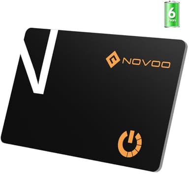 NOVOO Air Tag Card Wallet Tracker Thin 1.6mm, 6 Anni Durata Della Batteria, IP68 Impermeabile, Smart Tag Compatibile con Apple Dov'è(solo iOS), Bluetooth Wallet Tracker per Borsa, Bagaglio, Passaporto