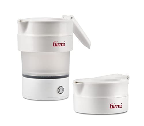 Girmi BL03 Bollitore Pieghevole da viaggio, Caraffa in Silicone, Capacità 0,6 Litri, 600 W, Salvaspazio, BPA Free, Spegnimento automatico, Cavo removibile, Bianco