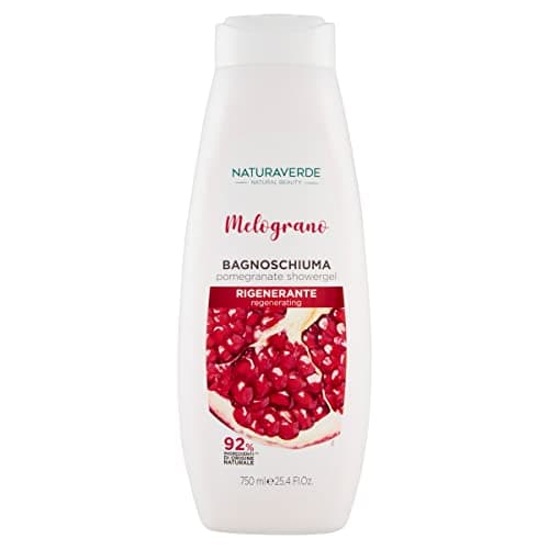 Naturaverde | Natural Beauty - Bagnoschiuma Melograno, Rigenerante, Docciaschiuma Famiglia, Bagnodoccia Uomo e Donna, Sapone per il Corpo, 750ml