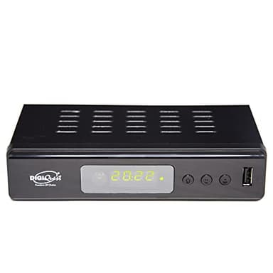 Digiquest twin tuner rec - Decoder digitale terrestre,DVB-T2, Full HD - Small Edition - Funzione di videoregistratore, Nero