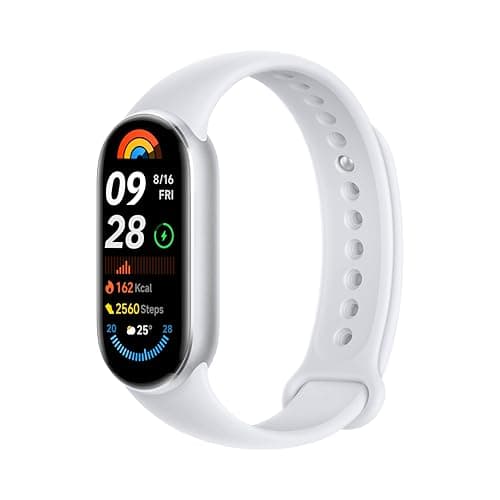 Xiaomi Smart Band 9, Schermo AMOLED 1.62'', Luminosità 1.200 nit, Cornice metallica, Monitoraggio Salute Migliorato, +150 modalità sportive, Autonomia 21 giorni, Resistenza acqua 5ATM, Argento