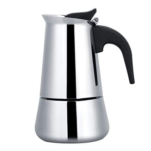 Caffettiera Moka Caffettiera Espresso Moka Pentola Acciaio Inox Piano Cottura Moka Caffettiera Italiana(100ml)