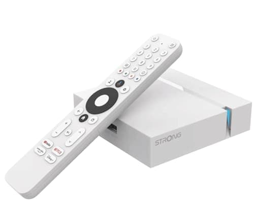 STRONG - Streaming Box Android TV 4K UHD - Leap-S3+ - Chromecast Integrato - Compatibile con Assistente Vocale Google - Dolby Atmos & Dolby Vision - Facile da Installare - Bianca
