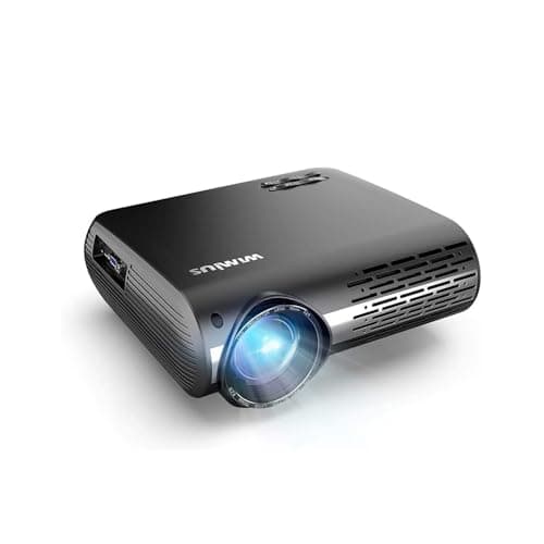 WiMiUS Proiettore 1080P Nativo Full HD Supporta 4K, Videoproiettore LED 25000 Lumen con Keystone Correzione Trapezoidale e Zoom per Home Cinema/Smartphone/PC