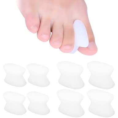 ZYKORT 2 Paia*M Separatore Dita Piede e 2 Paia*L Divaricatore Alluce Valgo, 8 Pezzi Alluce Valgo Correttore, Separatori Dita Piedi in Silicone