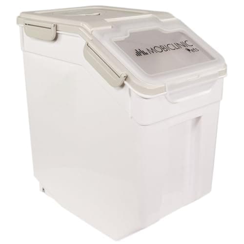 Mobiclinic® pets, Contenitore crocchette cane, Per animali domestici, Feedpet, 20l, 23x25, 5x36, 5cm, Chiusura ermetica, Paletta e misurino, Con ruota, Finestra trasparente, Conservazione freschezza