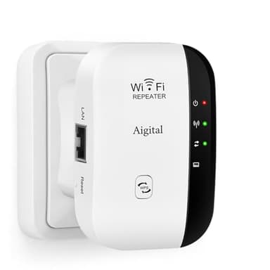 Ripetitore Wireless WiFi Extender e Access Point per Casa, Amplificatore Segnale WiFi, Velocità Single Band 300Mbps, Porta LAN, Pulsante WPS, Compatibile con tutti i modem router wifi