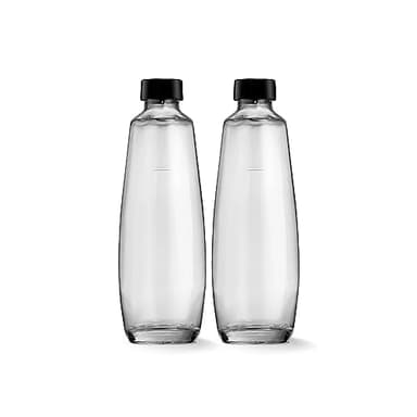 Sodastream, Bipack 2 Bottiglie di Vetro da 1L compatibili SOLO con gasatore Sodastream Duo
