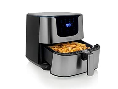 Princess Digital Aerofryer Deluxe XXL con 5.5 litri – 62,2% di Consumo Energetico in Meno – 1700 W – 8 Programmi – Acciaio Inox – Senza Olio – 182060