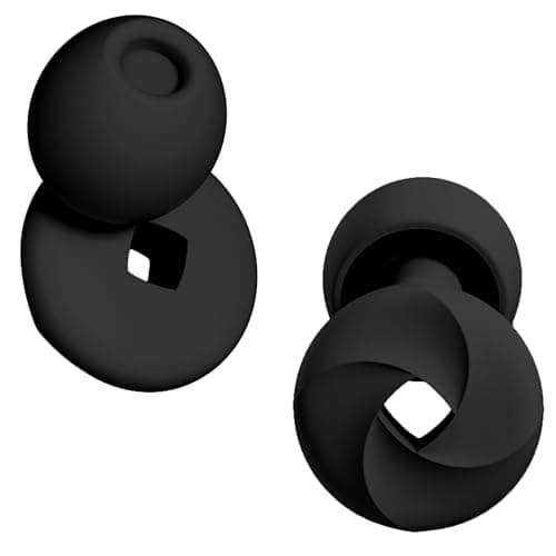 WizLoot Store Tappi Orecchie per Dormire in silicone, Tappi Antirumore, per Concerti, Lavoro e Moto, Cuffie Earplugs, SNR 33 dB, Colore Nero - Obsidian Black