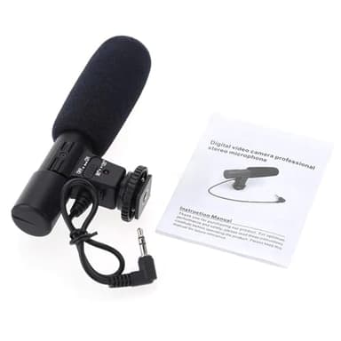 Haveratio Microfono esterno professionale Videocamere da 3,5 mm Microfono di registrazione per videocamera digitale per fotocamera DSLR