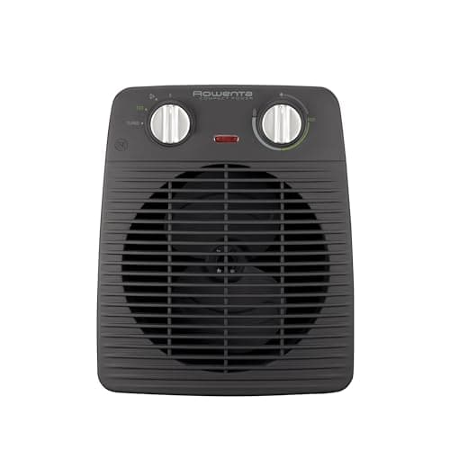 Rowenta Compact Power Termoventilatore Potente e Compatto, Stufetta che Riscalda e Raffredda, 2 Livelli di potenza, Ottimo per Qualsiasi Stagione, 2000 W, Nero, SO2210