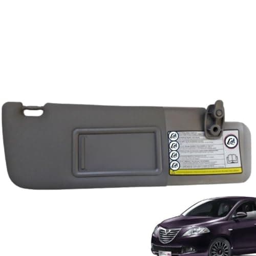 Generico Pantina Parasole Lancia Ypsilon 2011 Grigio con Specchio Tasca Destra per Automobili
