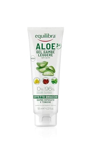 equilibra Corpo, Aloe Gambe Leggere Gel, Gel Fresco a Base di Aloe Vera e Aloe 3+, Effetto Ghiaccio, Favorisce Circolazione Gambe Con Stress del Microcircolo, Dona Sollievo e Benessere, 125 ml