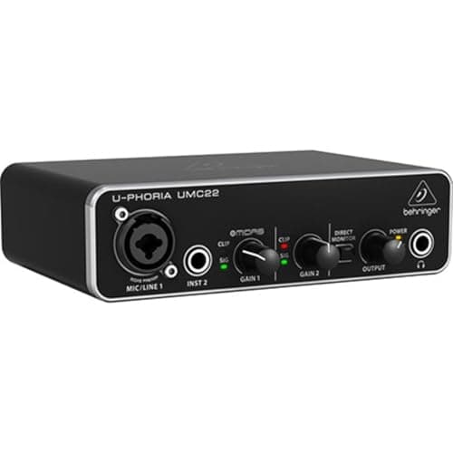 BEHRINGER UMC22 INTERFACCIA AUDIO 2X2 SCHEDA USB 2 IN 2 OUT 24 BIT 48 KHZ PC E MAC PREAMPLIFICATORE MICROFONICO MIDAS