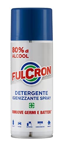 FULCRON 2068 Igienizzante Spray 400 ml con Isopropanolo, Detergente per la Pulizia di Superfici, Tessuti, Condizionatori, Alcool 80%, Rimuove Germi e Batteri, Senza Risciacquo