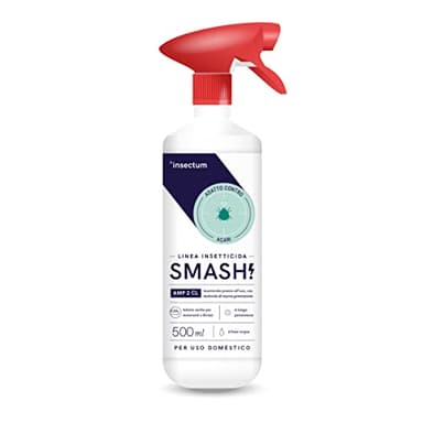 SMASH Spray Antiacaro per Materassi e Tessuti - 1x500ml - Acaricida Antiacaro Spray per Materassi, Divani, Tende e Tappeti - Non Macchia e Senza Permetrina spray