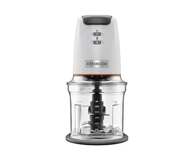 Kenwood EasyChop CHP61.000WH, Tritatutto a Quattro Lame, Ciotola da 0.5L, Azionamento a Pressione, 2 Velocità, Anello Antiscivolo, Lavabile in Lavastoviglie, Sistema Rompighiaccio, 500W, Bianco