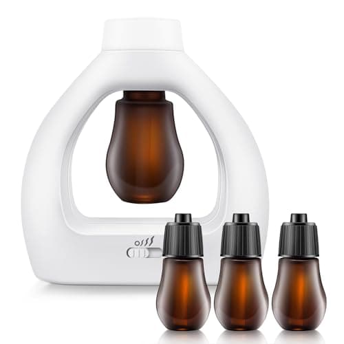 Diffusore di Aromaterapia con 3 Bottiglie di Oli Essenziali - Diffusore di Oli Essenziali senza acqua - Diffusore di Aromaterapia Elettrico Portatile per la Casa