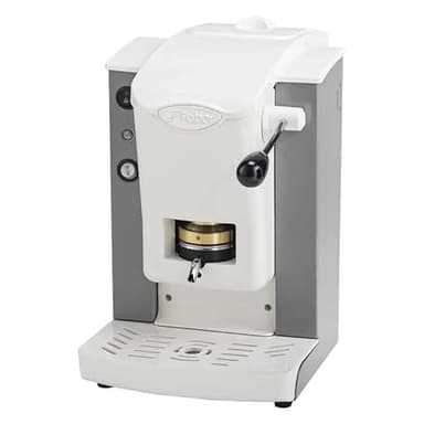 FABER COFFEE MACHINES | Modello Slot Plast | Macchina caffe a cialde ese 44mm | Pressacialda in ottone regolabile (GRIGIO | BIANCO)