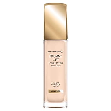 Max Factor Radiant Lift Liquid Pump - Fondotinta a copertura medio-completa, con SPF30 e acido ialuronico, 055 Golden Natural, tono della pelle medio, 30 ml