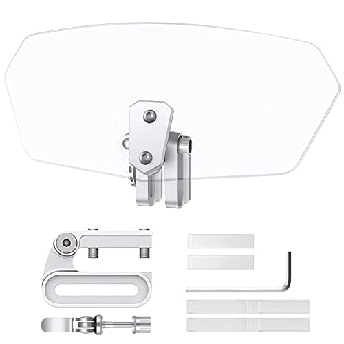 Anbte Parabrezza Moto Deflettore-Trasparente Deflettore Vento Regolabile Parabrezza per Moto Cupolino Spoiler Universale per Moto/Bici da Corsa con Clip