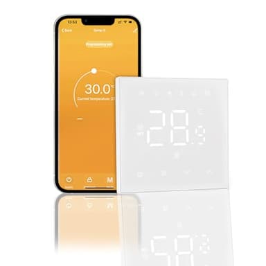 DEWIN Cronotermostato WiFi Smart, Termostato da Parete Intelligente Tuya, Supporta il Controllo Vocale Alexa e Google Assistant