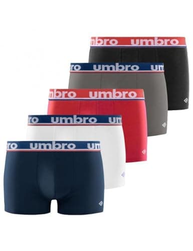 UMBRO Boxer Boxer 100% Cotone, Mutande Uomo, Naturale e Antiirritazione, set di 5, Taglie L