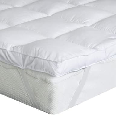 Bedecor Topper Matrimoniale in Poliestere di Microfiber di Alta qualità, Morbido, antiallergico, Facile da Pulire, Bianco 160x190cm