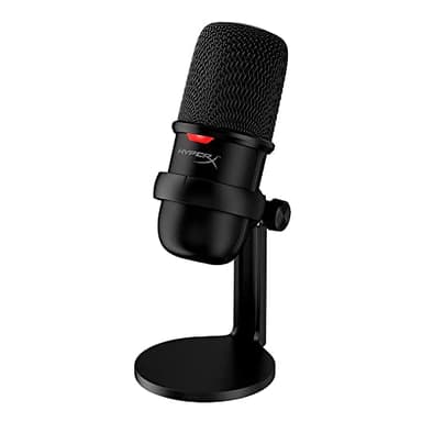 HyperX Solocast, Microfono da gaming, USB a condensatore, Sensore Tap-To-Mute, Registrazione 24bit/96 kHz, per Gaming, Streaming, Podcast, Twitch, Youtube, Compatibile con PC/PS5/PS4, USB-C, Nero