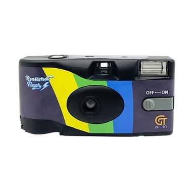 GT Photo - Fotocamera Monouso Realishot Flash, 27 Foto, Ideale per Eventi, Viaggi, Ricordi - Semplice da Maneggiare - Grigio