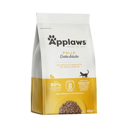 Applaws Alimento Completo per Gatti Adulti al Pollo senza Cereali, Sacchetto Richiudibile da 400g