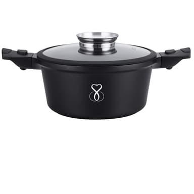 Stone&Stone Pentola 24cm professionale estremamente antiaderente con tecnologia tedesca fondo in acciaio casseruola cuoci pasta pentole anche per gas/forno e induzione sana priva di pfoa