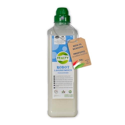 FEALTY - Detergente Robot Lavapavimenti non Schiumogeno - Detersivo per Robot Lavapavimenti Parquet - 1000 ml fino a 44 Lavaggi - Formula Concentrata e Sostenibile per una Pulizia Senza Aloni