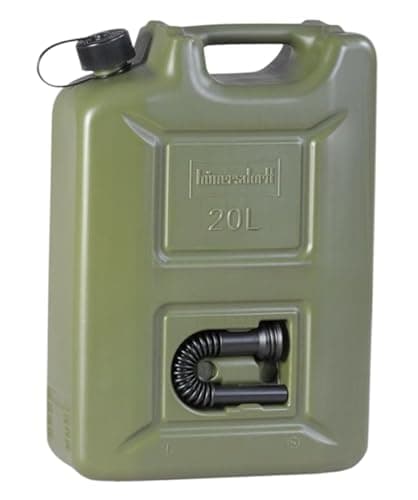 hünersdorff 802010 Tanica carburante professionale da 20 litri per benzina, diesel e altre merci pericolose, approvazione ONU, prodotta in Germania, produzione certificata TÜV, oliva