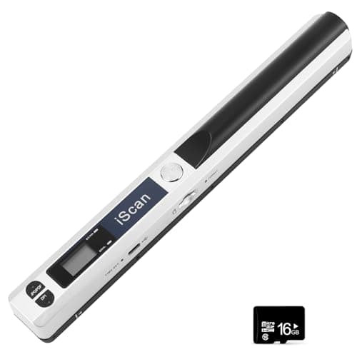 Scanner di documenti portatile, mini scanner di foto portatile 900 DPI, bacchetta di scansione a colori A4 ad alta velocità, scanner portatile ricaricabile tramite USB, include scheda SD da 16 GB