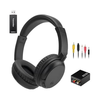 Auricolare Senza Fili Bluetooth, Cuffie TV Senza Fili per Anziani, Cuffie Over-Ear Audio di Alta Qualità Leggero e Confortevole, 30 ore di Riproduzione, Adatto per TV/Mobile/Computer, Peso 140g - Nero