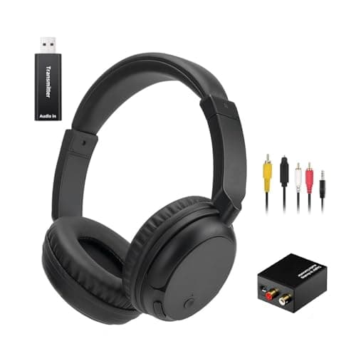 Auricolare Senza Fili Bluetooth, Cuffie TV Senza Fili per Anziani, Cuffie Over-Ear Audio di Alta Qualità Leggero e Confortevole, 30 ore di Riproduzione, Adatto per TV/Mobile/Computer, Peso 140g - Nero